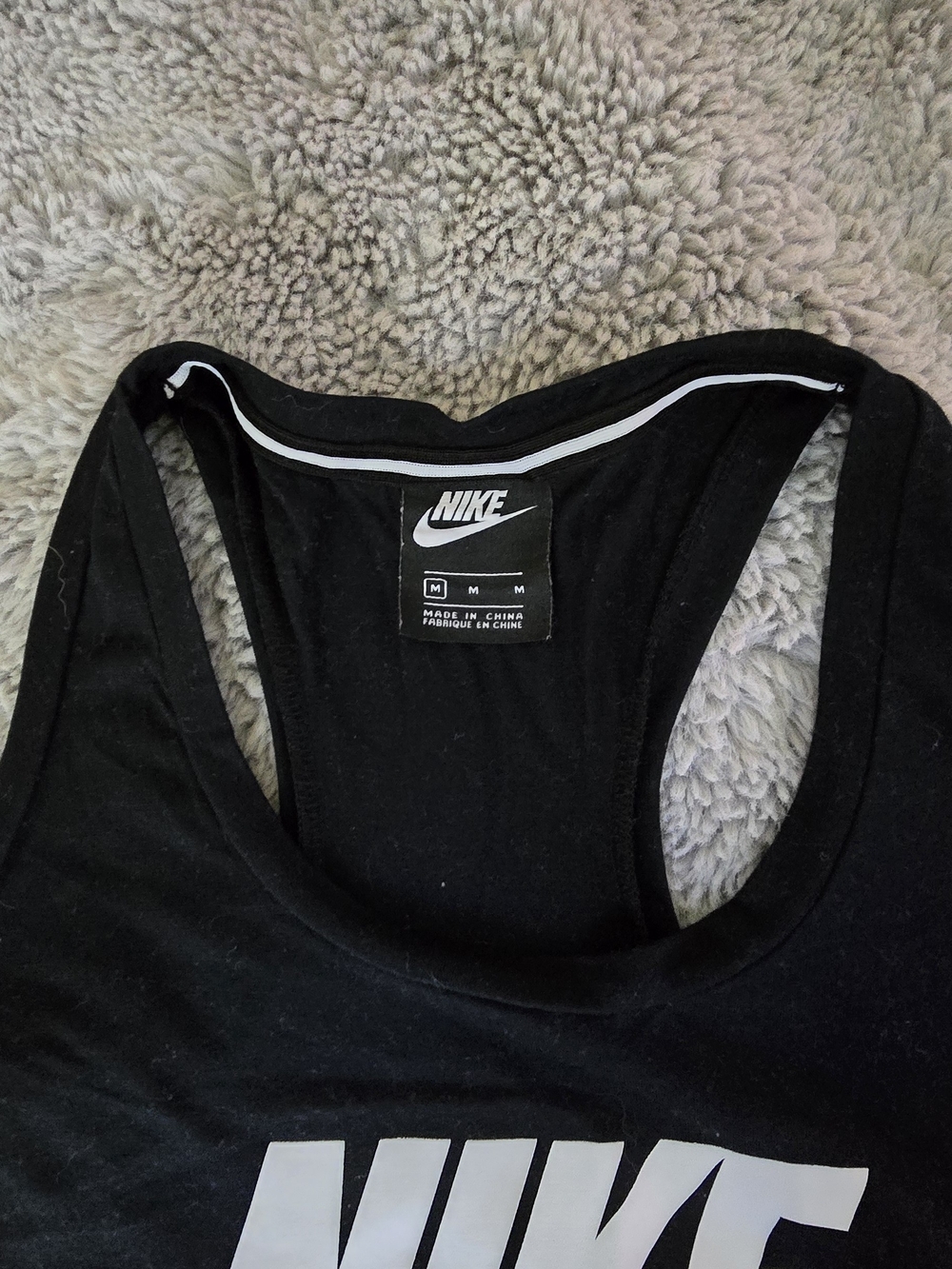 Nike Black Tank Top with White Logo